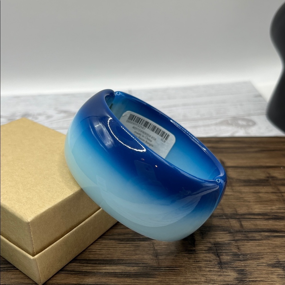Blue and Light Blue Ombre Resin Clamper Bracelet Blue